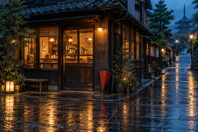 A seat by the rain — Cinematic scene